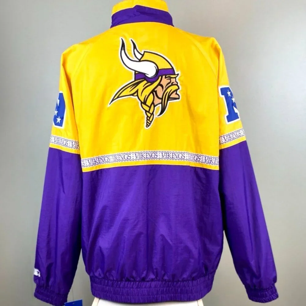 MINNESOTA VIKINGS High Detail Nylon Starter  Jacket LARGE